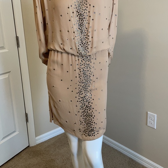 HAUTE HIPPIE Nude SILK sequin studded embellished dress ⭐️HOST PICK⭐️ small NWOT - Picture 9 of 14